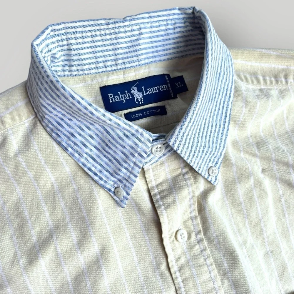 Ralph Lauren Yellow Striped Men's Shirt - Picture 12 of 15